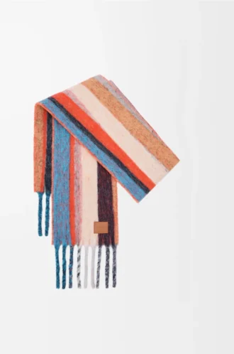 Schal aus Alpaka- und Wollmischung Orange/Blau