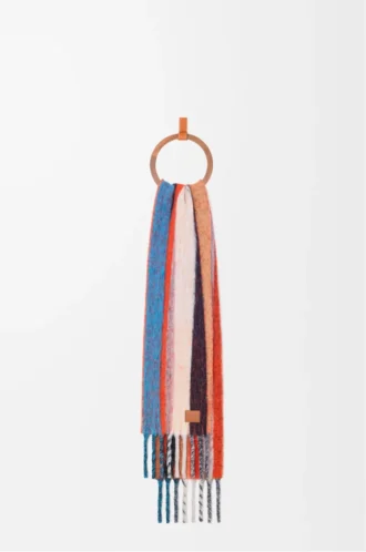 Schal aus Alpaka- und Wollmischung Orange/Blau