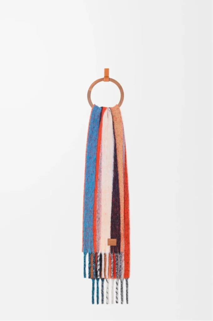 Schal aus Alpaka- und Wollmischung Orange/Blau