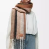 Schal aus Alpaka-Woll-Mischung Beige/Multicolor