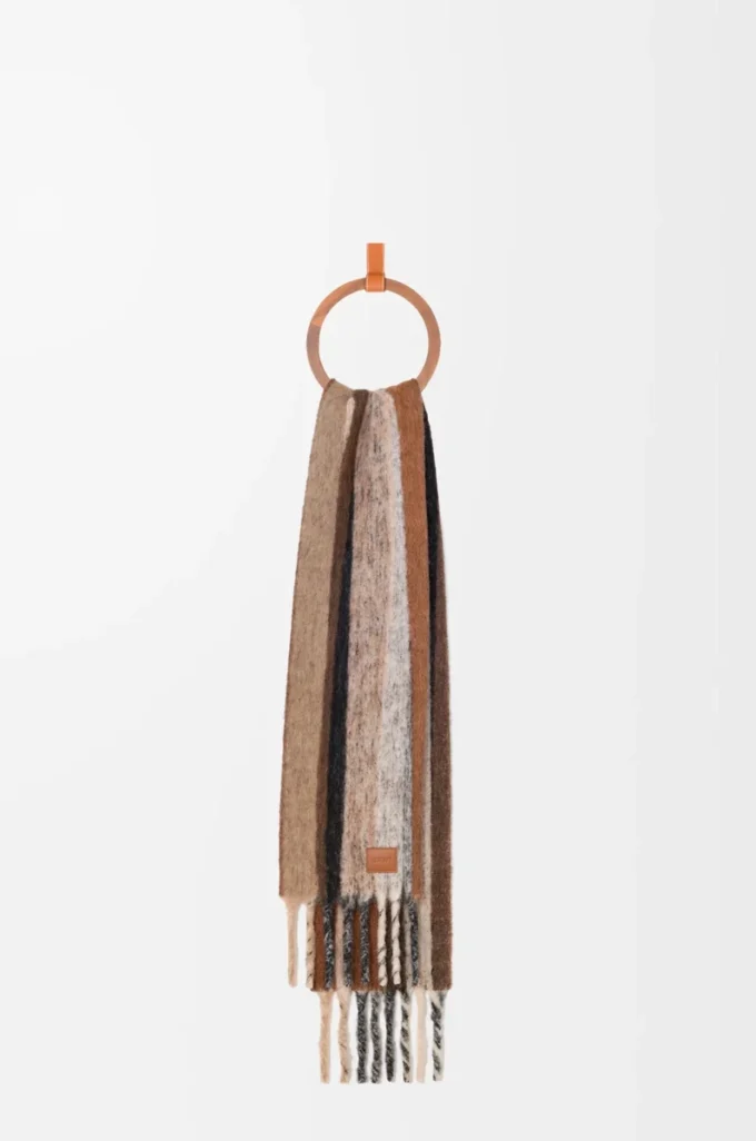 Schal aus Alpaka-Woll-Mischung Beige/Multicolor