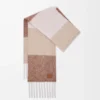 Schal aus Alpaka-Woll-Mischung in Mokka/Beige