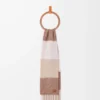 Schal aus Alpaka-Woll-Mischung in Mokka/Beige