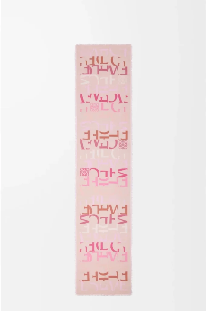 Schal aus einer Mischung aus Wolle, Seide und Kaschmir Pink Multitone
