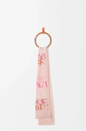 Schal aus einer Mischung aus Wolle, Seide und Kaschmir Pink Multitone