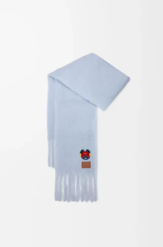 Schal aus Mohair-Woll-Mischung Babyblau