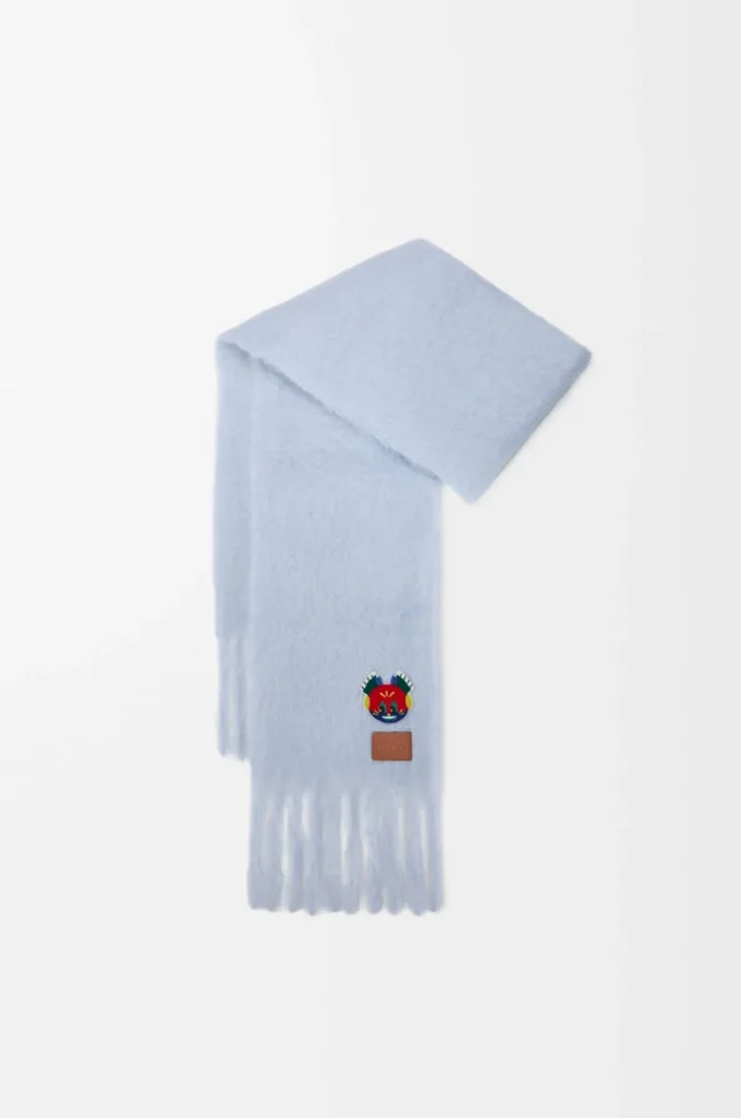 Schal aus Mohair-Woll-Mischung Babyblau