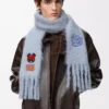 Schal aus Mohair-Woll-Mischung Babyblau