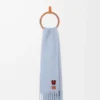 Schal aus Mohair-Woll-Mischung Babyblau