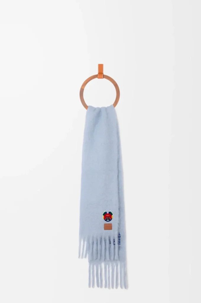Schal aus Mohair-Woll-Mischung Babyblau