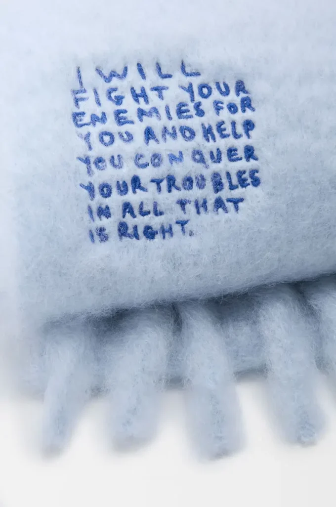 Schal aus Mohair-Woll-Mischung Babyblau