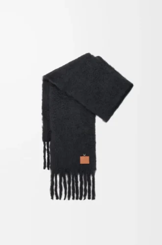 Schal aus Mohair-Woll-Mischung Schwarz