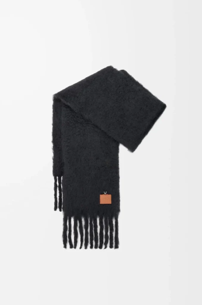 Schal aus Mohair-Woll-Mischung Schwarz