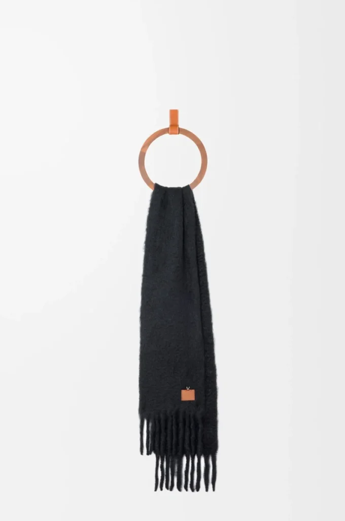 Schal aus Mohair-Woll-Mischung Schwarz
