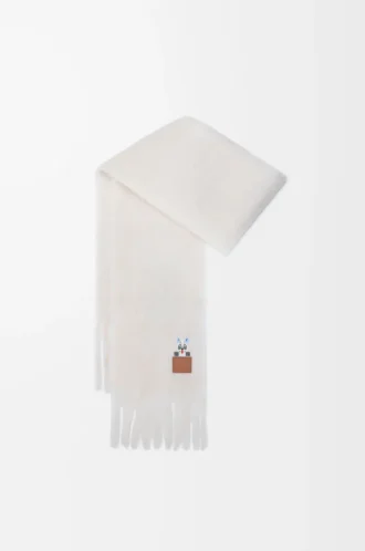 Schal aus Mohair-Woll-Mischung Weiß