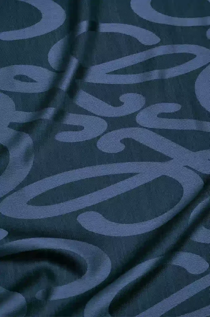 Schal aus Seide und Wolle Marineblau