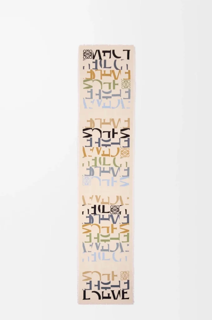 Schal aus Wolle, Seide und Kaschmir Multicolor/Karamell