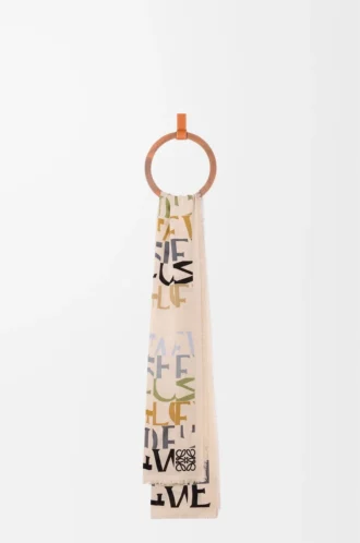 Schal aus Wolle, Seide und Kaschmir Multicolor/Karamell