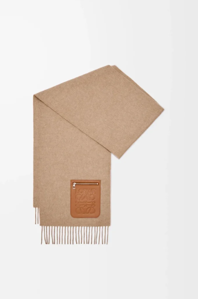 Schal aus Wolle und Kaschmir Beige