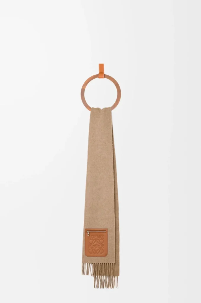 Schal aus Wolle und Kaschmir Beige