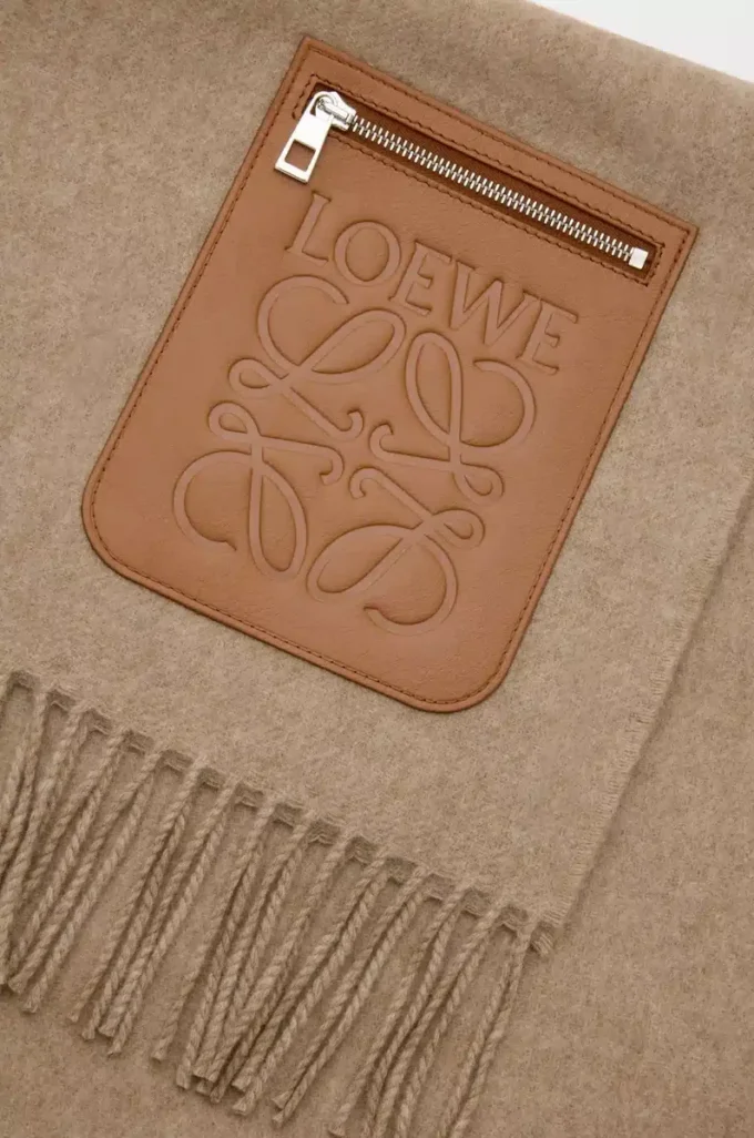 Schal aus Wolle und Kaschmir Beige