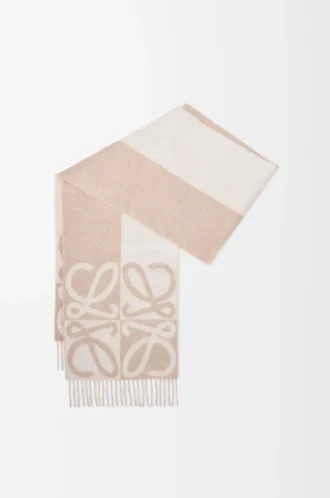 Schal aus Wolle und Kaschmir Beige/Ecru