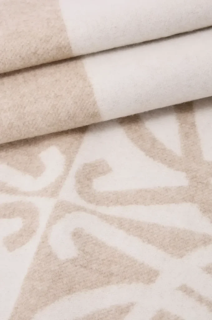 Schal aus Wolle und Kaschmir Beige/Ecru