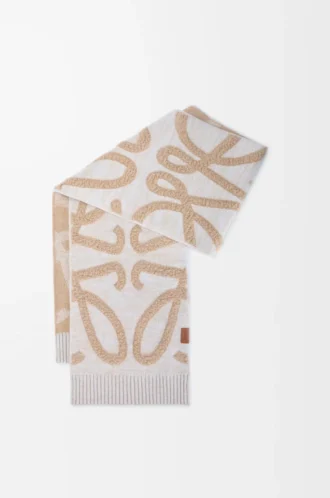 Schal aus Wolle und Kaschmir Beige Melange