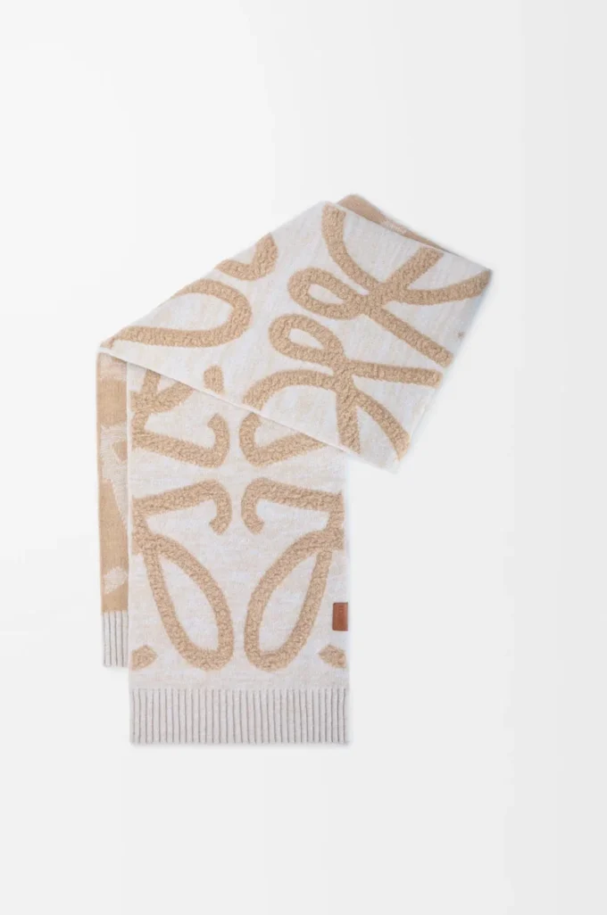 Schal aus Wolle und Kaschmir Beige Melange