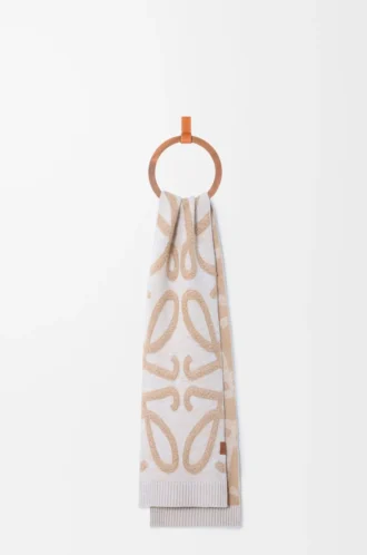 Schal aus Wolle und Kaschmir Beige Melange