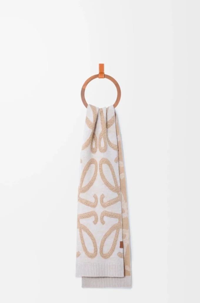 Schal aus Wolle und Kaschmir Beige Melange