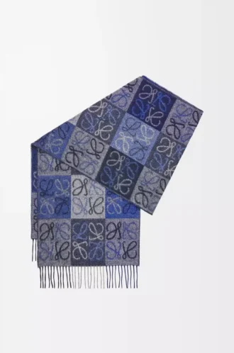 Schal aus Wolle und Kaschmir Blau