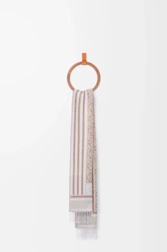Schal aus Wolle und Kaschmir Hellbeige