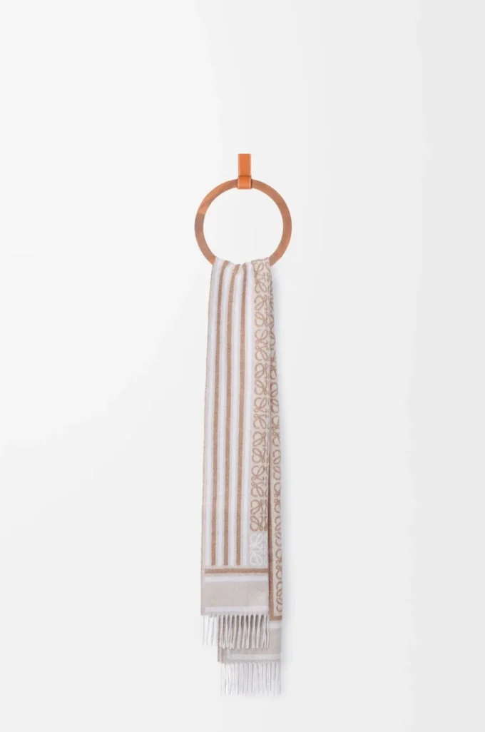 Schal aus Wolle und Kaschmir Hellbeige