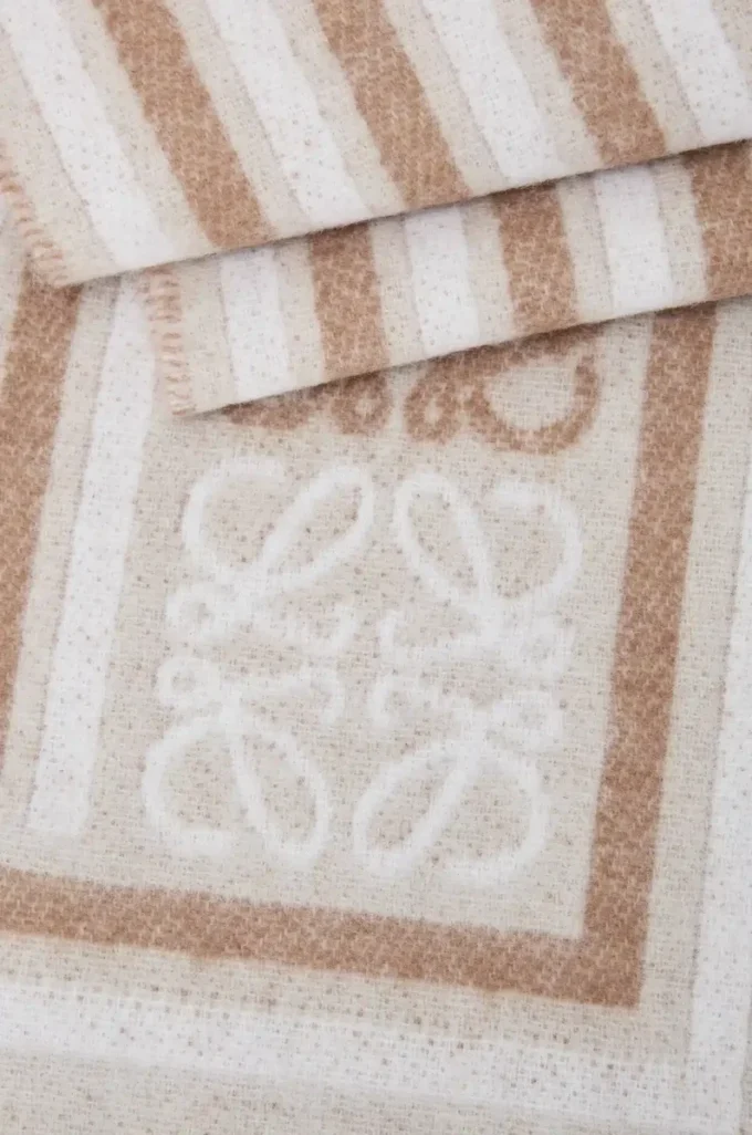 Schal aus Wolle und Kaschmir Hellbeige