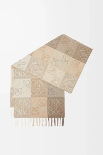 Schal aus Wolle und Kaschmir Weiß/Beige