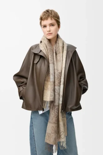 Schal aus Wolle und Kaschmir Weiß/Beige