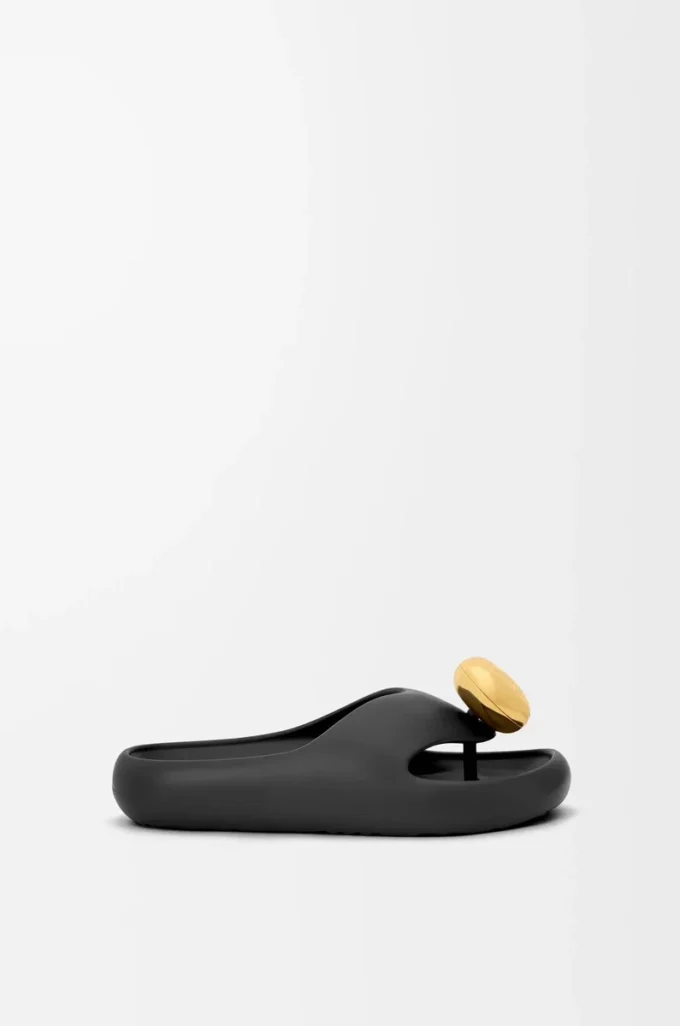 Schaumstoff-Kiesel-Sandale Schwarz/Gold