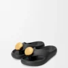 Schaumstoff-Kiesel-Sandale Schwarz/Gold