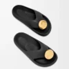 Schaumstoff-Kiesel-Sandale Schwarz/Gold