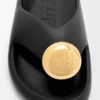 Schaumstoff-Kiesel-Sandale Schwarz/Gold