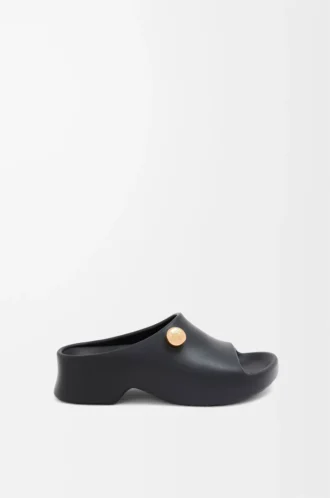 Schaumstoff-Pebble-Pantolette Schwarz/Gold