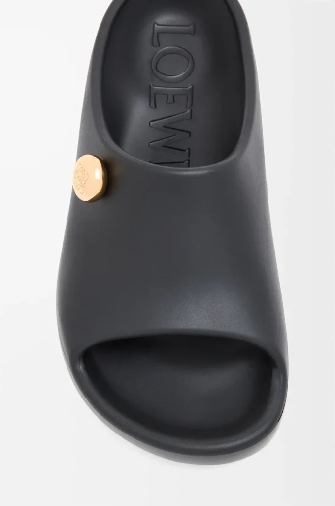 Schaumstoff-Pebble-Pantolette Schwarz/Gold