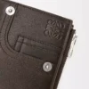 Schlanke, kompakte Geldbörse „Panta” aus glänzendem Kalbsleder in Vintage Brown