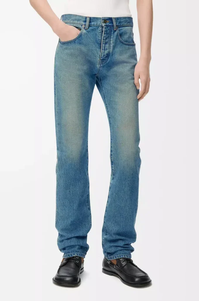 Schmale Jeans aus Denim in Vintage-Blau