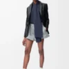 Shorts aus Baumwolle in Hellgrau