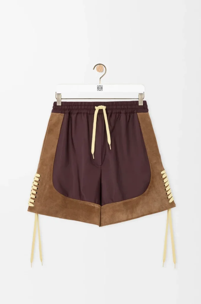 Shorts aus Funktionsmaterial Braun