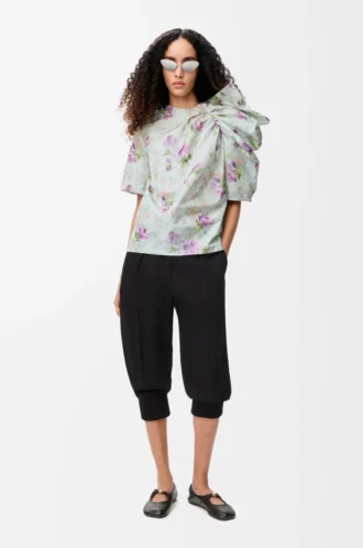 Shorts aus Stretch-Viskosemischung Schwarz