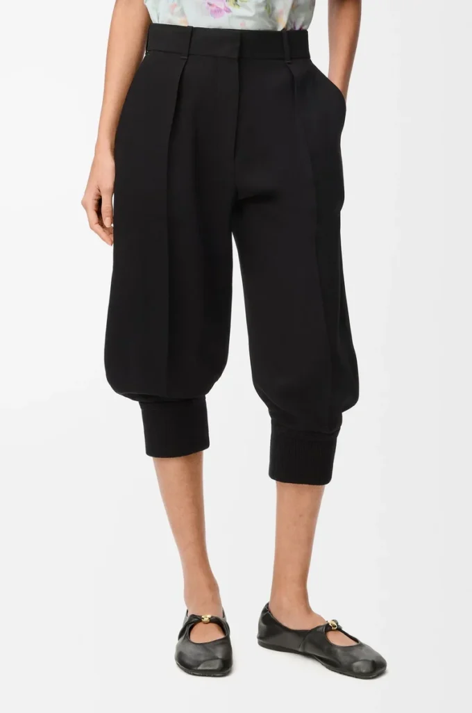 Shorts aus Stretch-Viskosemischung Schwarz