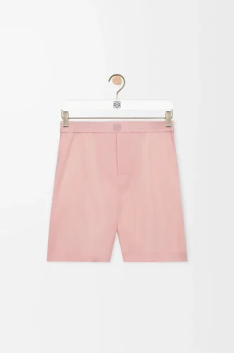 Shorts aus Wolle in Korallenrot
